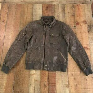 Steinmark brown vintage Leather biker jacket size 40